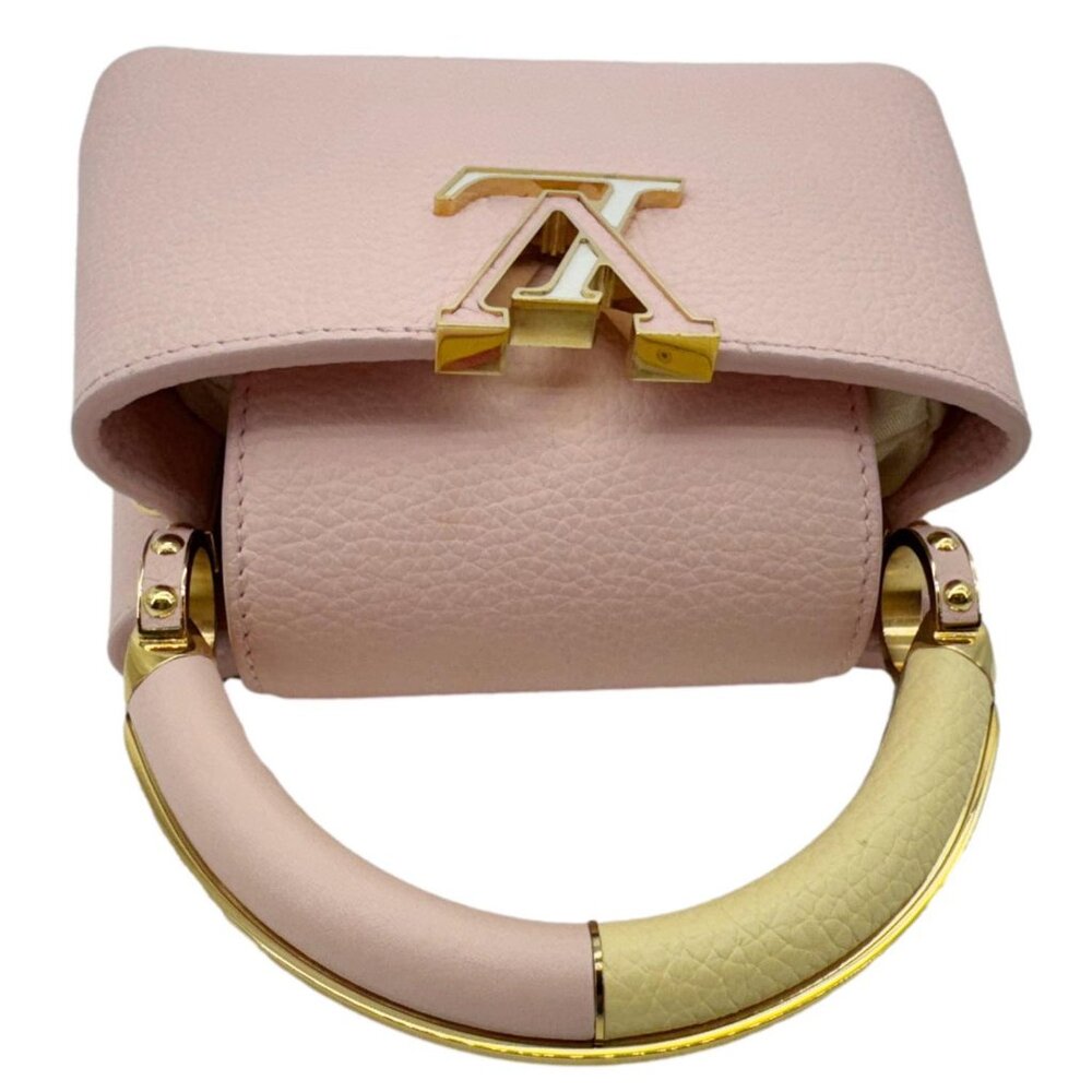 Louis Vuitton  Capucines Mini Taurillon Leather Crossbody Bag Pink - Picture 5 of 12